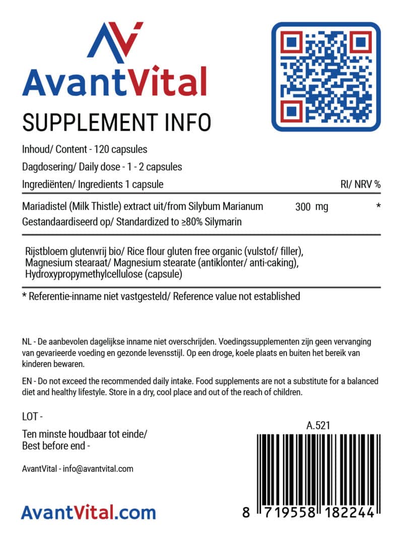 Mariadistel (Milk Thistle) – 300 mg AvantVital Next Valley 4